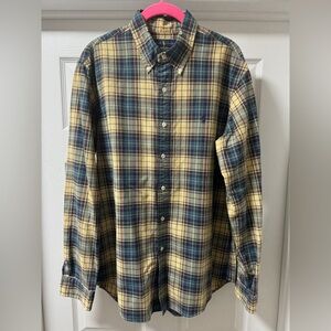 RALPH LAUREN Tartan Plaid Oxford Long Sleeve Button Down Shirt - Large